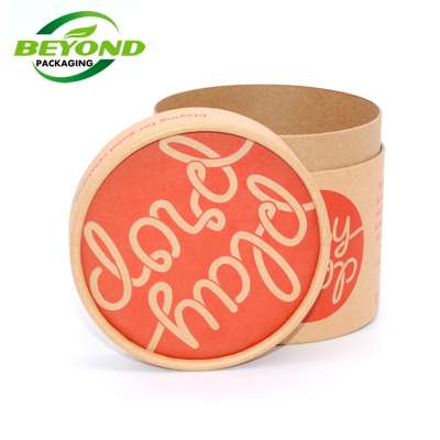 recycled eco friendly custom small round cardboard hat food grade box packaging kraft paper tube tea/coffee packaging