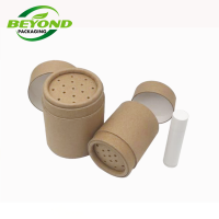 Eco friendly  Custom Salt sugar granular food paper tube with sieve packaging