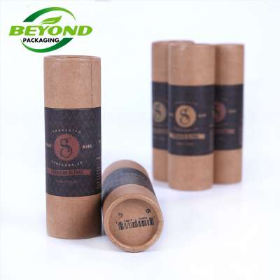 100% biodegradable Cylinder Brown Kraft Paper Lidded Food Grade Packaging Cardboard Tubes for Salter Box