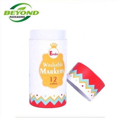 cylinder shape paper package tube kraft boxes food custom logo biodegradable product packaging