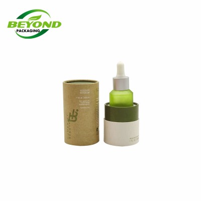 Custom Pantone printing Eco-Friendly Kraft Cardboard Paper Cylinder Empty Cosmetic Bottle Paper Tube Packaging