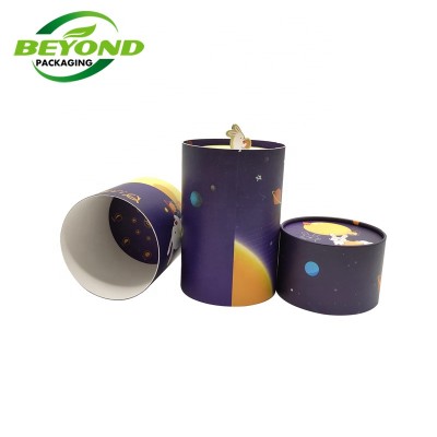 Custom printing cylinder food grade packing box  dragee bapteme mooncake packaging paper tube